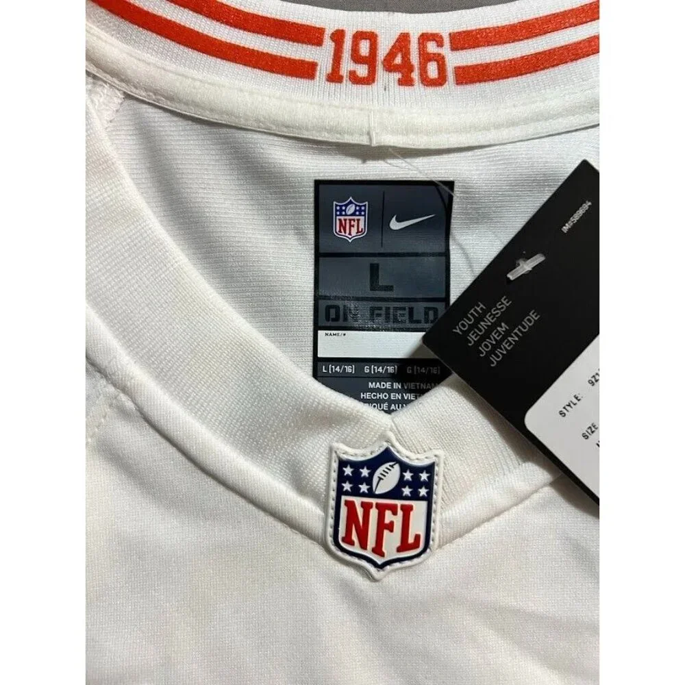 Cleveland‎ Browns Tichy #21 Nike Jersey Boys Large White Short Sleeve Pullover.